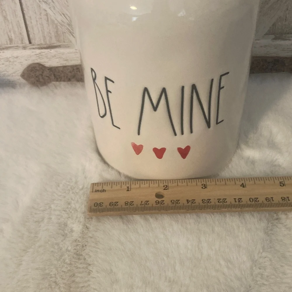 Rae Dunn Be Mine Ceramic Jar with Red Handle